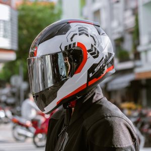 Alternative view of Mũ bảo hiểm Fullface LS2 FF353 Rapid GHOST (Vân Carbon Trắng/Đỏ)