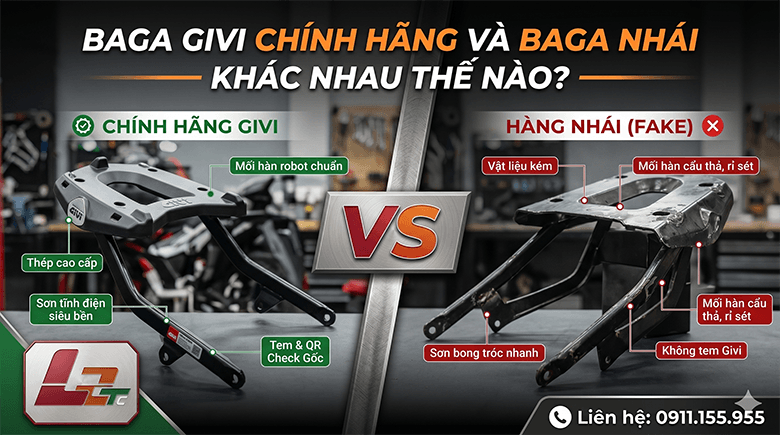 Baga Givi Chính Hãng Và Baga Nhái Khác Nhau Thế Nào?