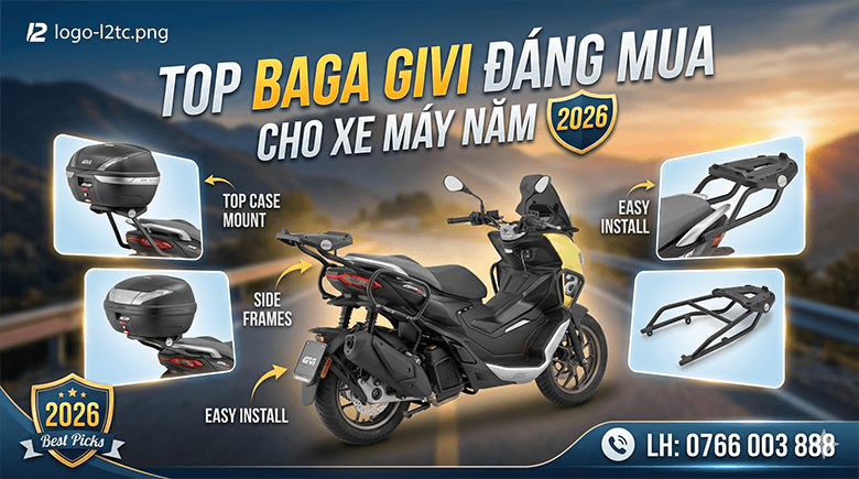 Top Baga Givi Đáng Mua Cho Xe Máy Năm 2026