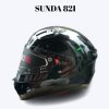 Sunda 821 Trơn Fullface 1 kính nhỏ gọn lót 3s tháo giặt tiện lợi
