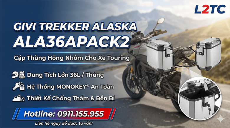 Givi Trekker Alaska ALA36APACK2: Cặp thùng hông nhôm cho xe touring
