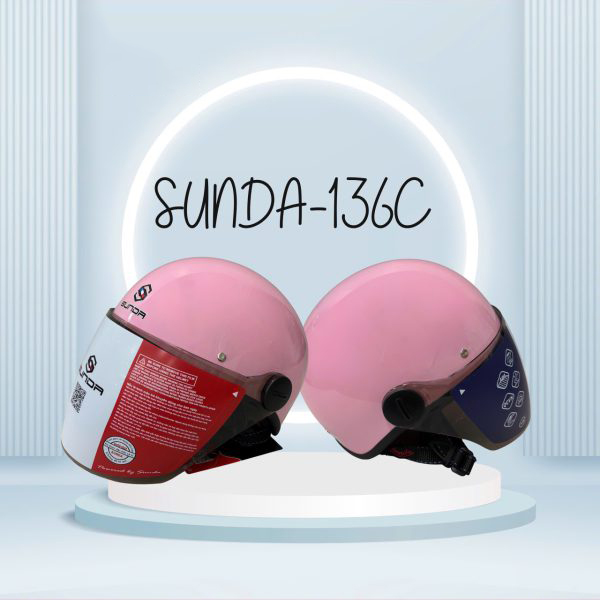 Sunda 136C Nón bảo hiểm nửa đầu có kính (nhiều màu) - Ảnh 3