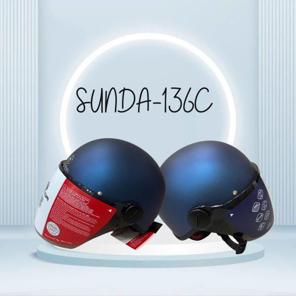 Sunda 136C Nón bảo hiểm nửa đầu có kính (nhiều màu) - Ảnh 5