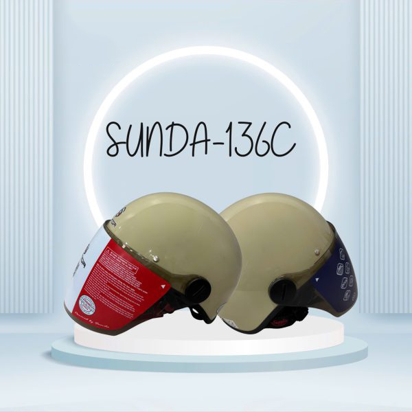 Sunda 136C Nón bảo hiểm nửa đầu có kính (nhiều màu) - Ảnh 7