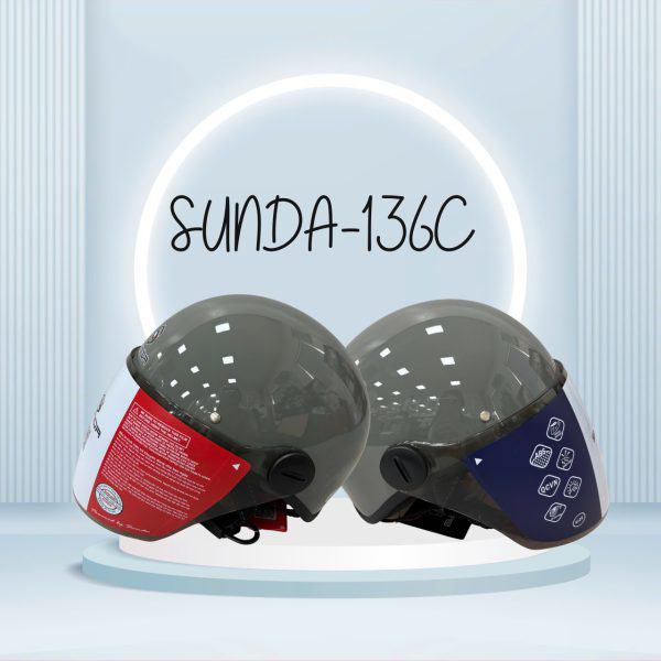 Sunda 136C Nón bảo hiểm nửa đầu có kính (nhiều màu) - Ảnh 8