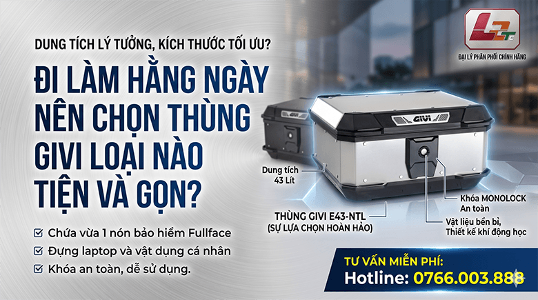 Đi làm hằng ngày nên chọn thùng Givi loại nào tiện và gọn?