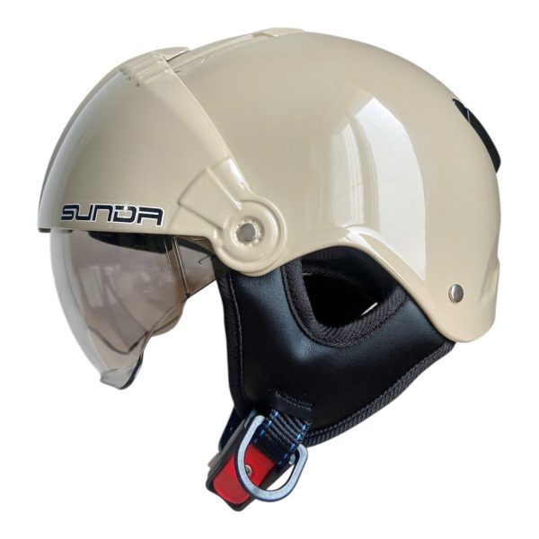 Sunda 135D Nón bảo hiểm nửa đầu kính ẩn lót tháo giặt - Ảnh 8