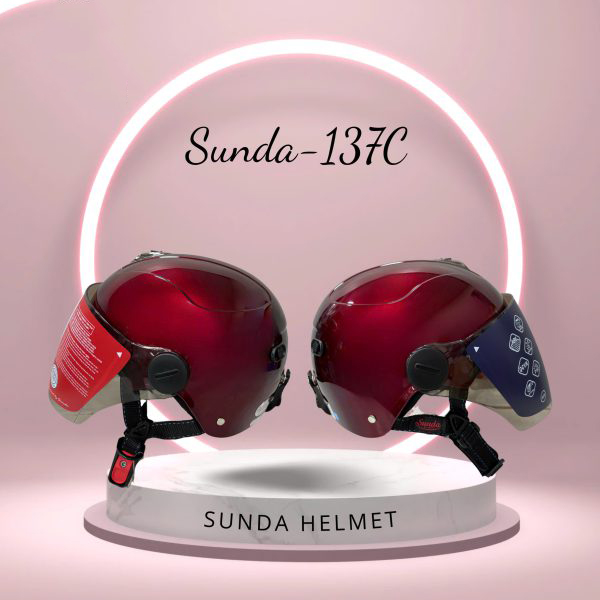 Sunda 137C Nón bảo hiểm nửa đầu có kính - Ảnh 3