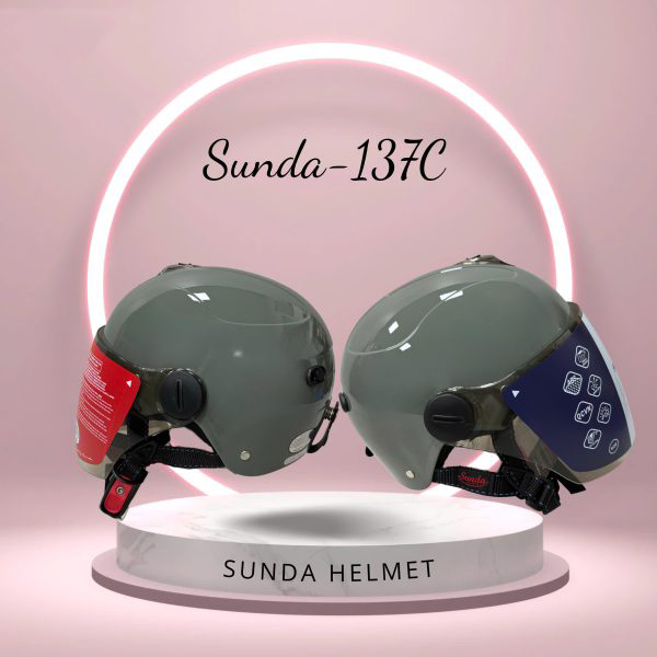 Sunda 137C Nón bảo hiểm nửa đầu có kính - Ảnh 4