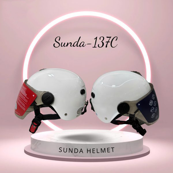 Sunda 137C Nón bảo hiểm nửa đầu có kính - Ảnh 5