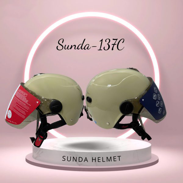 Sunda 137C Nón bảo hiểm nửa đầu có kính - Ảnh 7