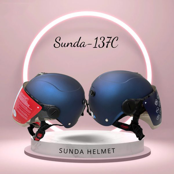 Sunda 137C Nón bảo hiểm nửa đầu có kính - Ảnh 8