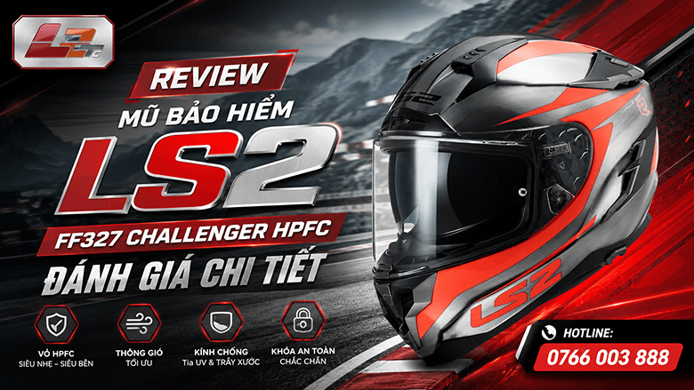 Review mũ bảo hiểm LS2 FF327 Challenger HPFC: đánh giá chi tiết