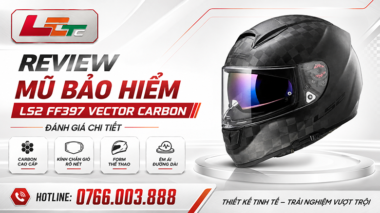 Review mũ bảo hiểm LS2 FF397 Vector Carbon: đánh giá chi tiết