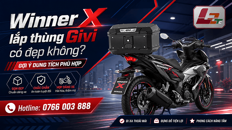 Winner X lắp thùng Givi có đẹp không? Gợi ý dung tích phù hợp