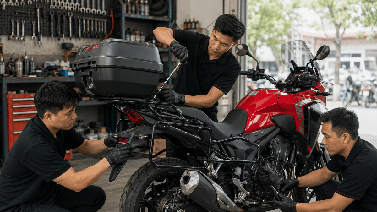 Lắp baga Monokey và thùng Givi cho CB500X NX500