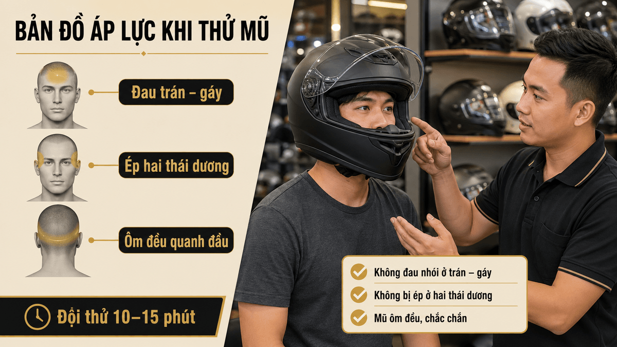 Kỹ thuật viên kiểm tra bản đồ áp lực khi thử mũ LS2