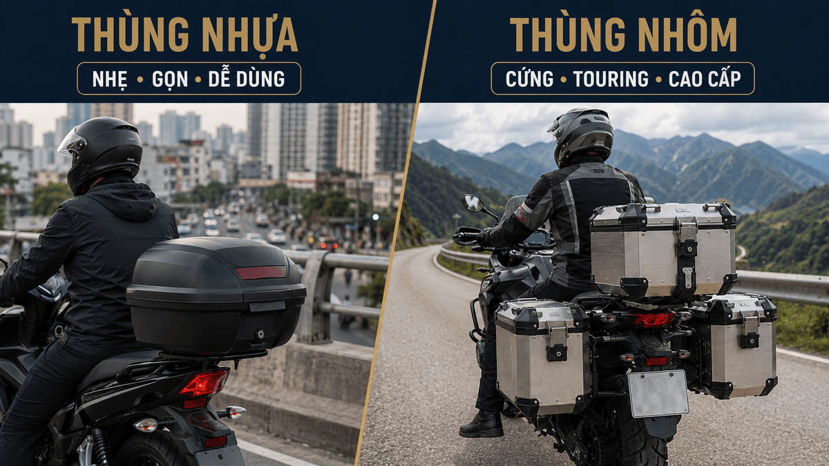 So sánh thùng Givi nhôm và nhựa khi đi phố và touring