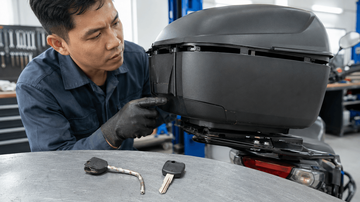Dấu hiệu cần dừng thao tác khi khóa thùng Givi khó mở