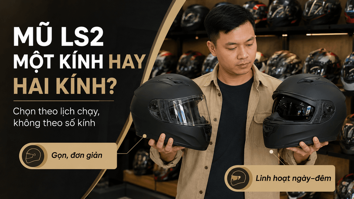 Đối chiếu model kính và cấu hình của mũ LS2 chính hãng