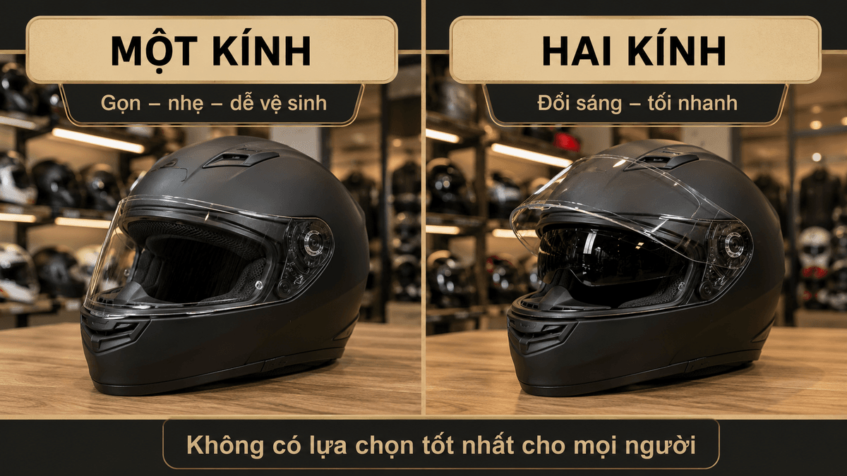 So sánh mũ LS2 một kính và hai kính trong phân khúc 2 đến 4 triệu