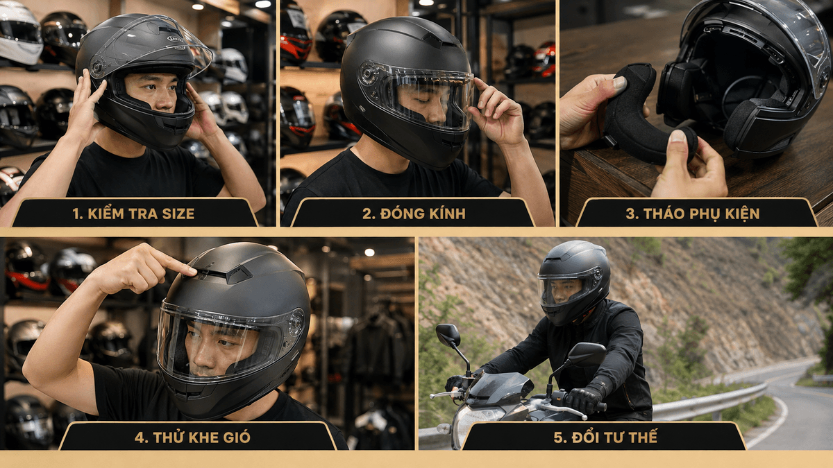 Checklist kiểm tra mũ LS2 ít ồn