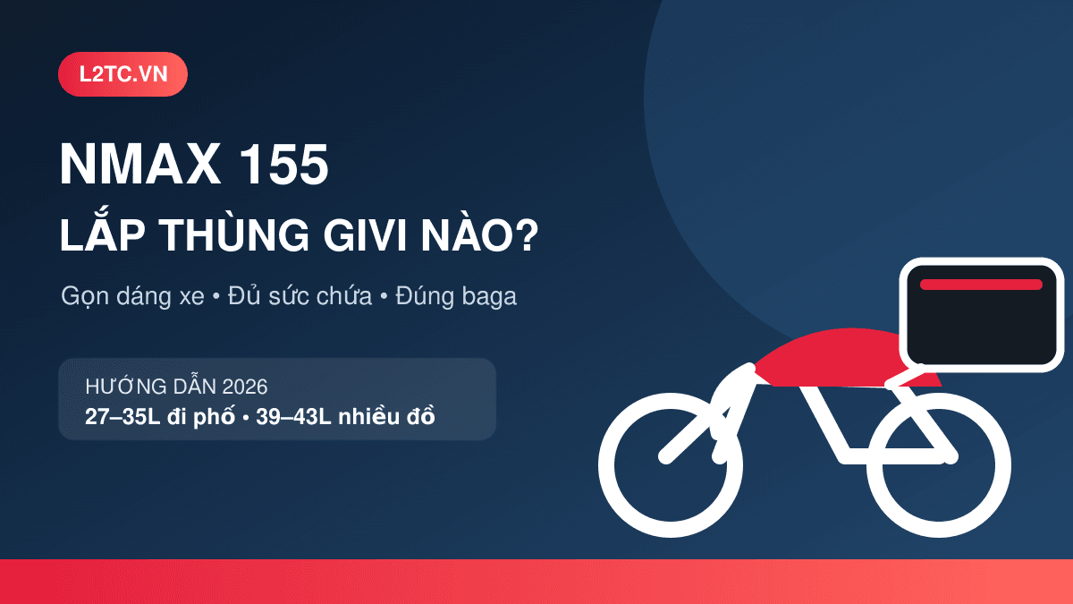 Yamaha NMAX 155 lắp thùng Givi gọn đẹp, đúng baga và dung tích