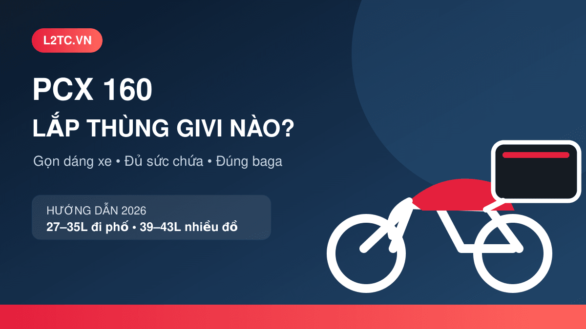Honda PCX 160 lắp thùng Givi 27 đến 43 lít theo nhu cầu sử dụng
