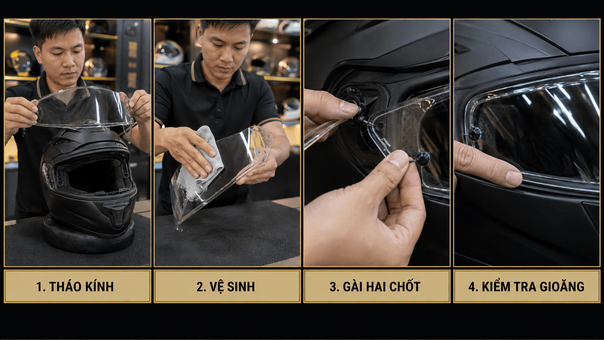Cách lắp Pinlock LS2 đúng từng bước