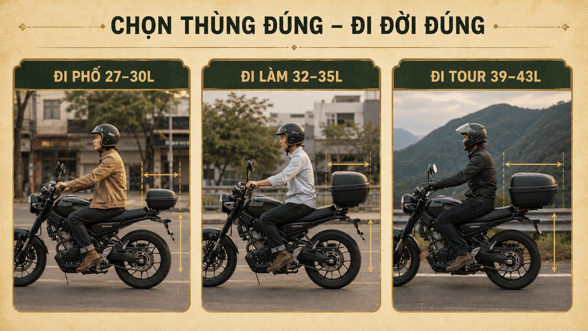 So sánh lựa chọn hành lý và dung tích cho Yamaha XSR155