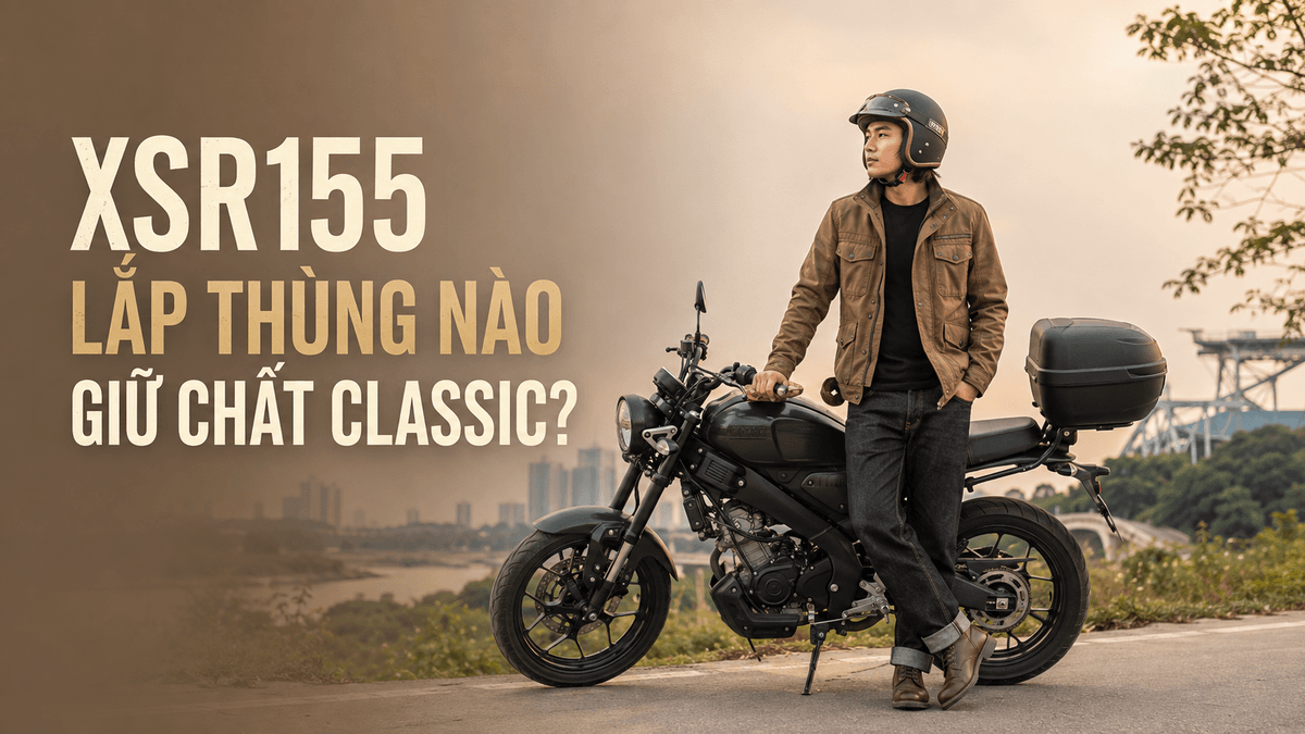 Yamaha XSR155 lắp thùng Givi gọn đẹp giữ phong cách classic