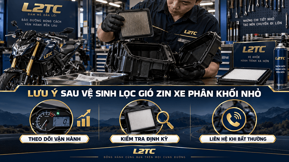 Vệ sinh lọc gió zin xe phân khối nhỏ tại L2TC Hà Nội - hình minh họa 3