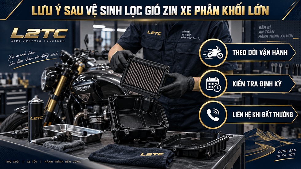 Vệ sinh lọc gió độ xe phân khối lớn tại L2TC Hà Nội - hình minh họa 3