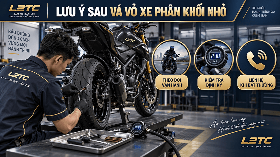 Vá vỏ xe phân khối nhỏ tại L2TC Hà Nội - hình minh họa 3