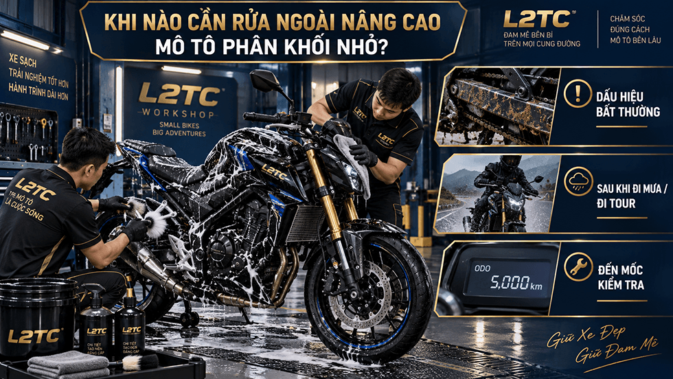 Rửa ngoài nâng cao mô tô phân khối nhỏ tại L2TC Hà Nội - hình minh họa 1