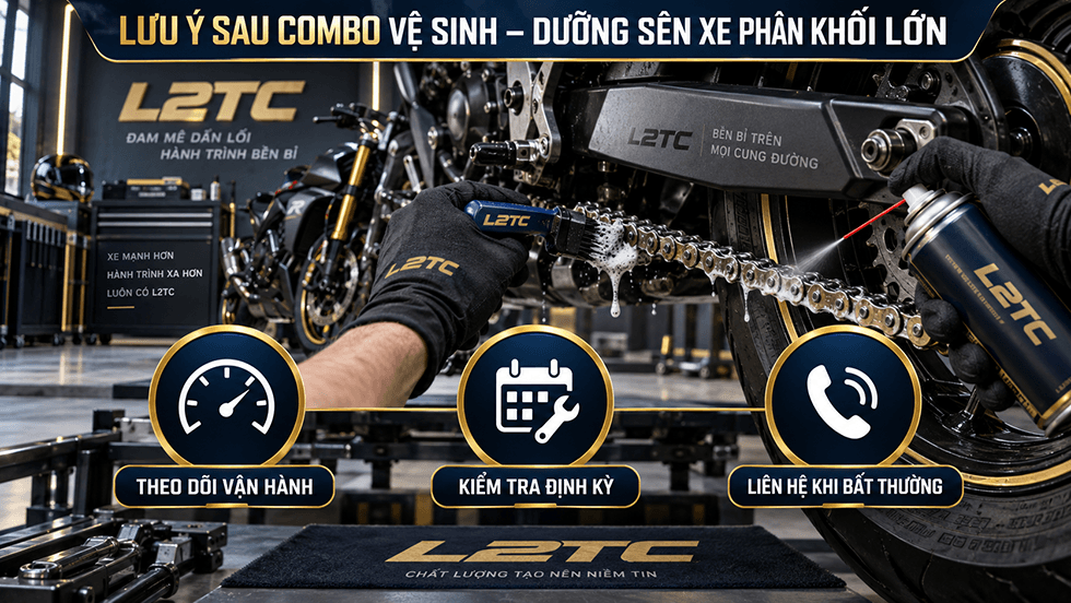 Combo vệ sinh – dưỡng sên xe phân khối lớn tại L2TC Hà Nội - hình minh họa 3