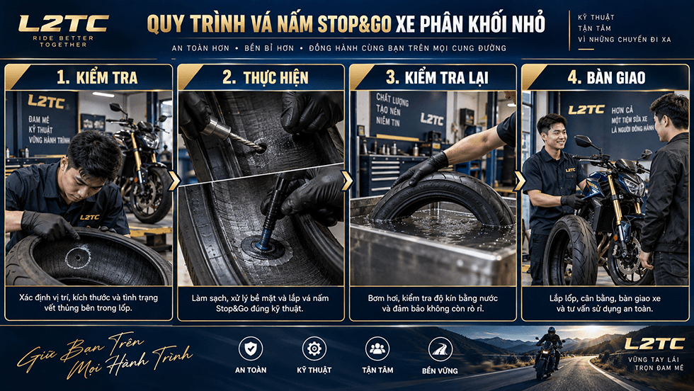 Vá nấm Stop&Go xe phổ thông tại L2TC Hà Nội - hình minh họa 2
