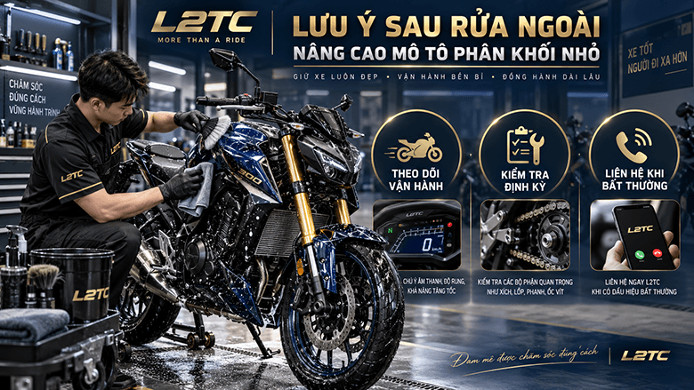 Rửa ngoài nâng cao mô tô phân khối nhỏ tại L2TC Hà Nội - hình minh họa 3