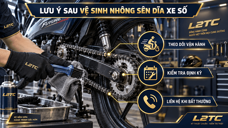 Vệ sinh nhông sên dĩa xe số tại L2TC Hà Nội - hình minh họa 3