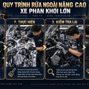 Rửa ngoài nâng cao xe phân khối lớn