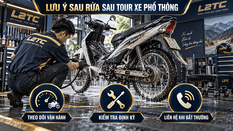 Rửa sau tour xe phân khối nhỏ tại L2TC Hà Nội - hình minh họa 3
