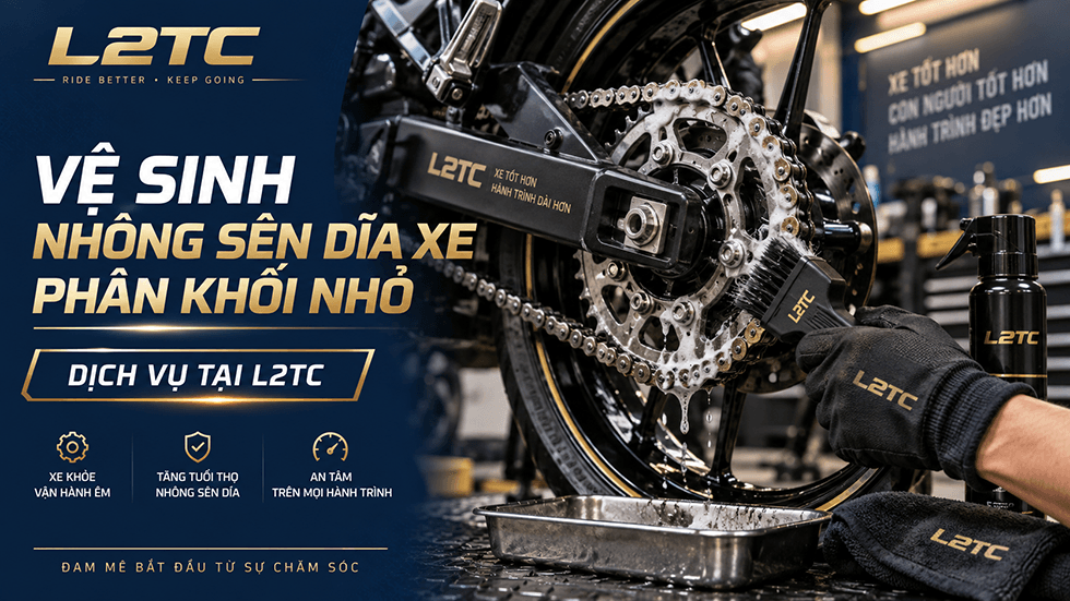 Vệ sinh nhông sên dĩa xe phân khối nhỏ