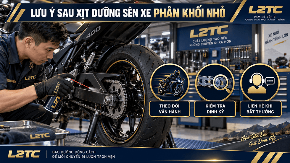 Xịt dưỡng sên xe phân khối lớn tại L2TC Hà Nội - hình minh họa 3