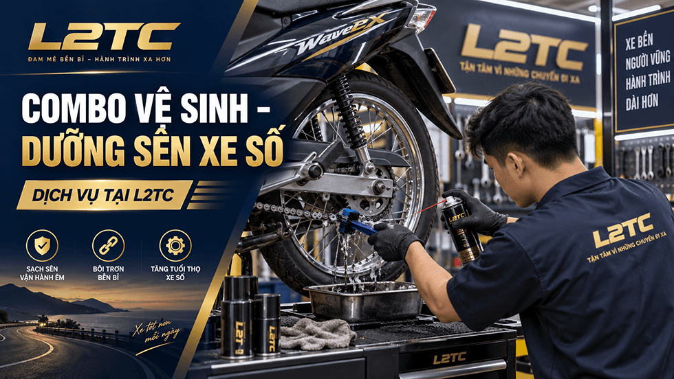 Combo vệ sinh – dưỡng sên xe số