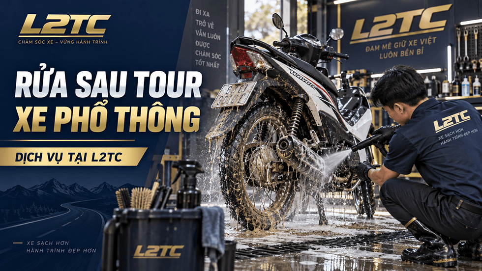 Rửa sau tour xe phổ thông