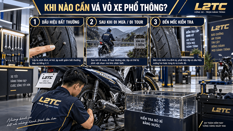 Vá vỏ xe phổ thông tại L2TC Hà Nội - hình minh họa 1