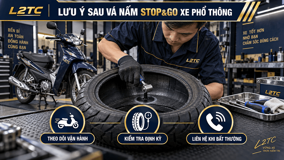 Vá nấm Stop&Go xe phổ thông tại L2TC Hà Nội - hình minh họa 3