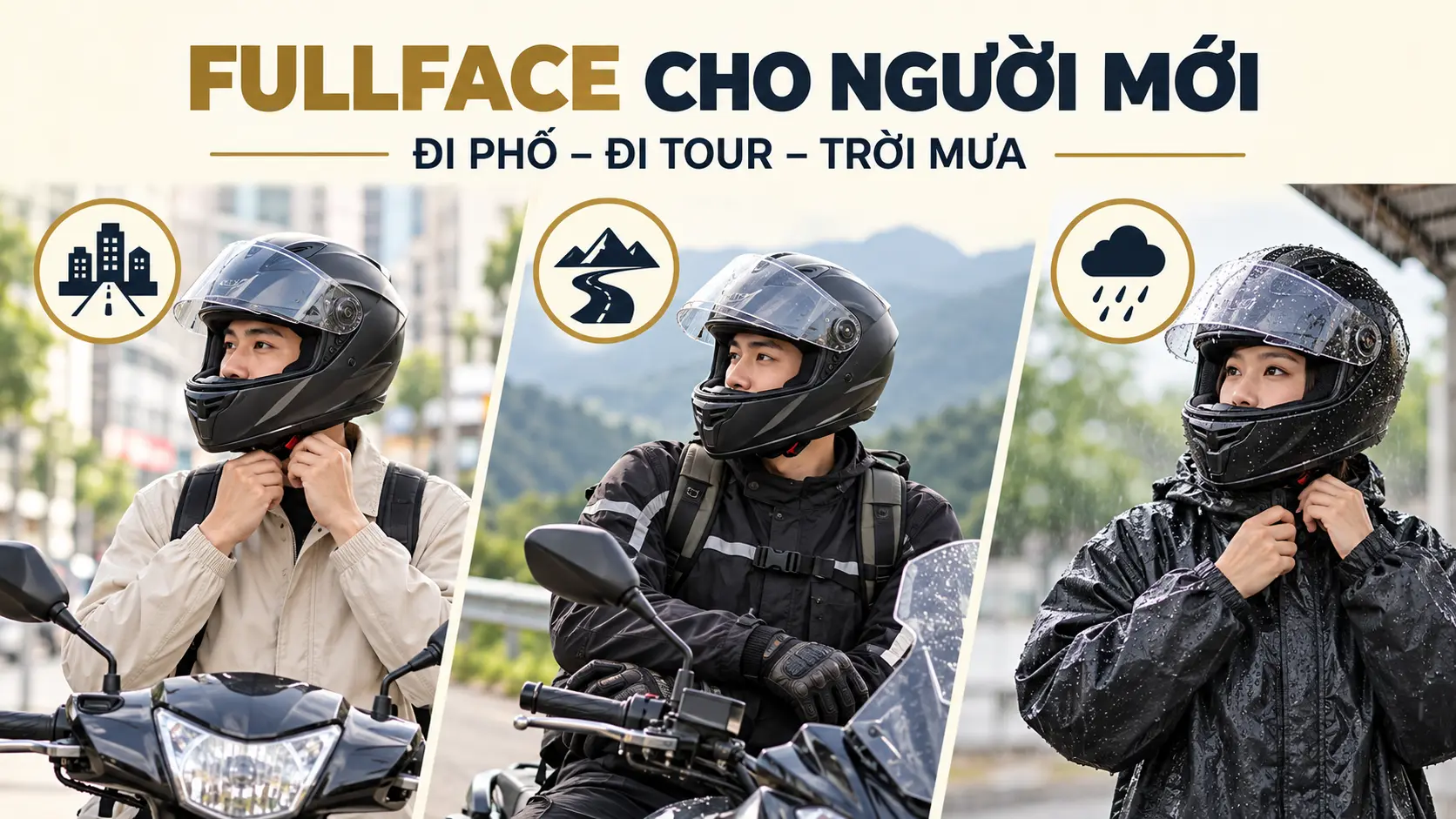 Chọn mũ fullface theo tình huống sử dụng