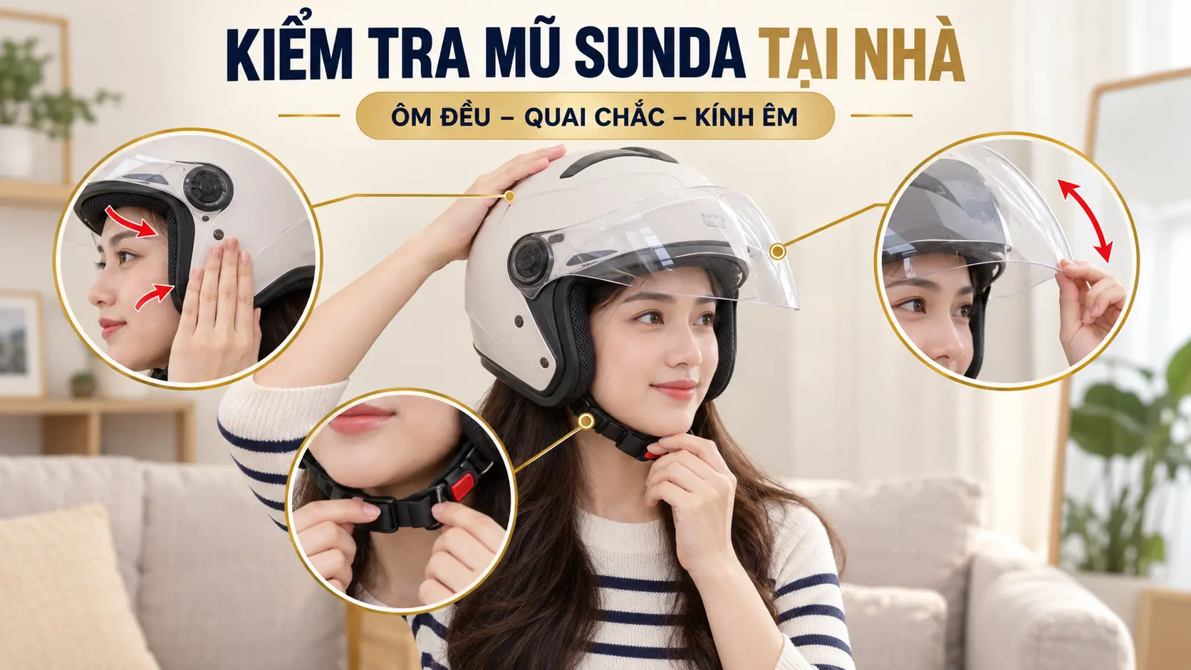 Kiểm tra mũ Sunda vừa đầu tại nhà