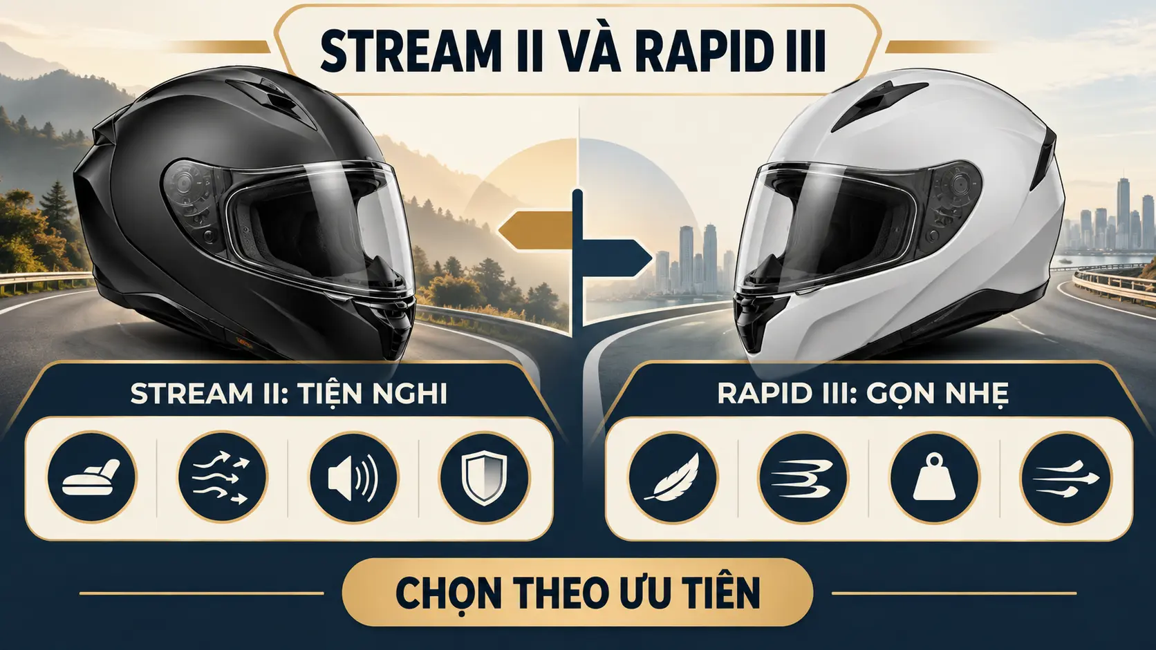 So sánh LS2 Stream II và Rapid III